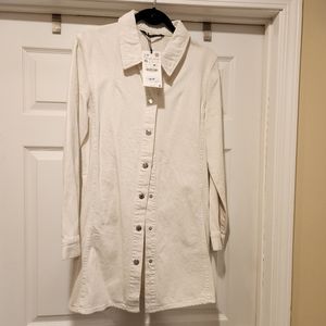 Zara white denim dress
